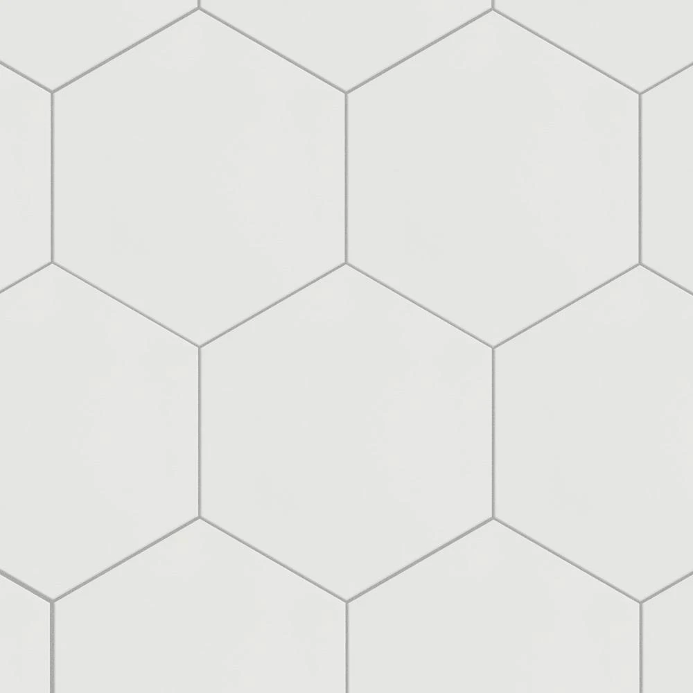 Merola Tile Textile Hex White 8-5/8 In. X 9-7/8 In. Porcelain Floor And Wall Tile (11.56 Sq. Ft. / Case) 5 Merola Tile Textile Hex White 8-5/8 In. X 9-7/8 In. Porcelain Floor And Wall Tile (11.56 Sq. Ft. / Case) - Image 5