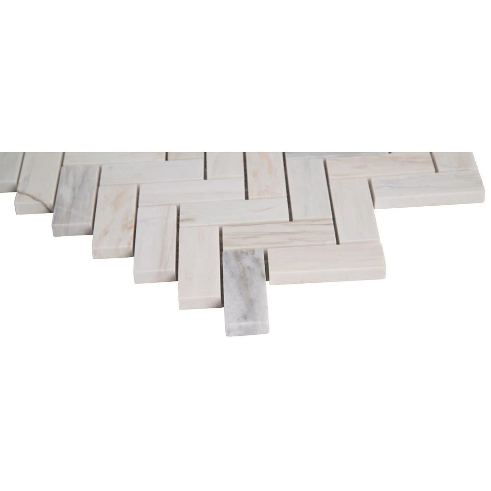 MSI Angora Herringbone 12 In. X 12 In. X 10mm Polished Marble Mesh-Mounted Mosaic Tile (10 Sq. Ft. / Case) 6 MSI Angora Herringbone 12 In. X 12 In. X 10mm Polished Marble Mesh-Mounted Mosaic Tile (10 Sq. Ft. / Case) - Image 6