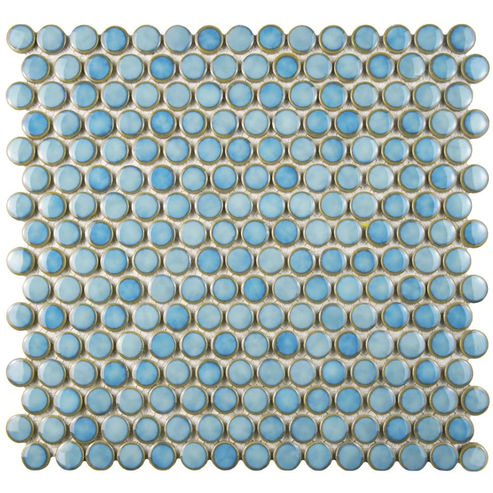 Merola Tile Hudson Penny Round Matte Black 12 In. X 12-5/8 In. X 5 Mm Porcelain Mosaic Tile (10.74 Sq. Ft. / Case) 11 Merola Tile Hudson Penny Round Matte Black 12 In. X 12-5/8 In. X 5 Mm Porcelain Mosaic Tile (10.74 Sq. Ft. / Case) - Image 11