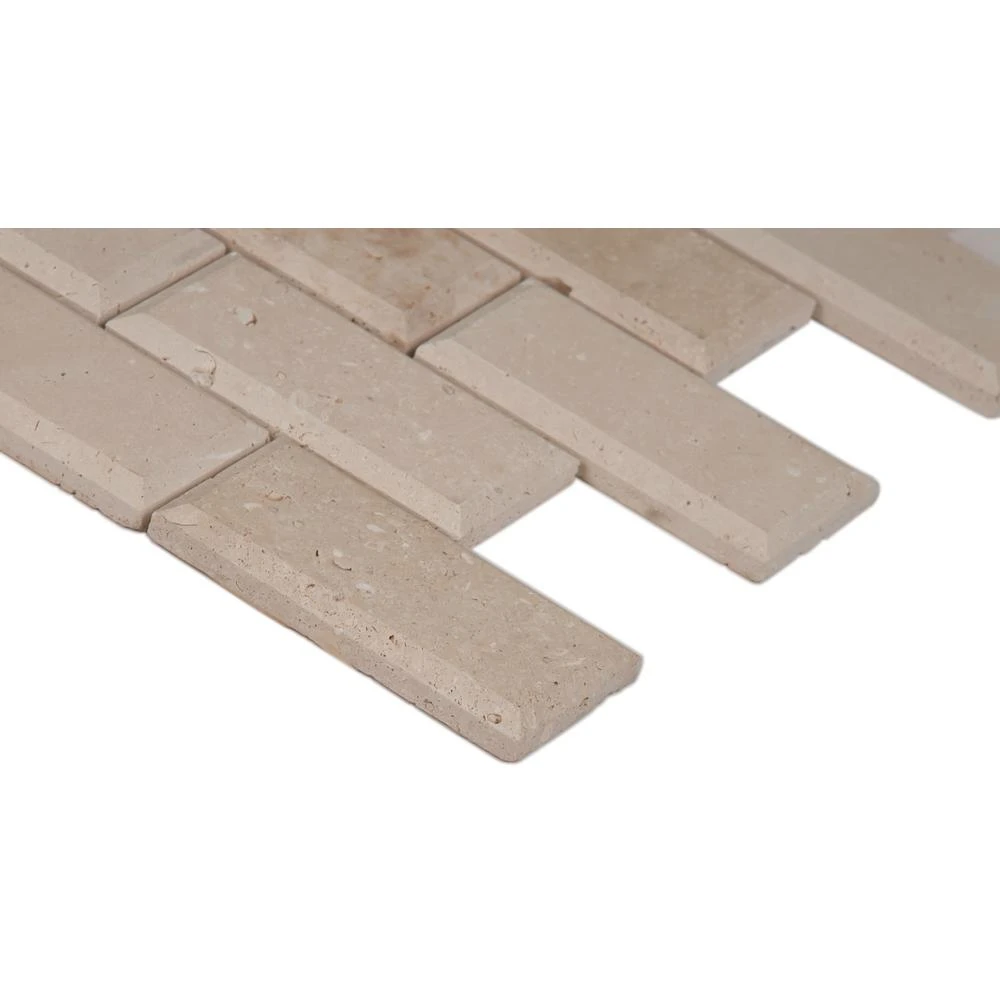 MSI Tuscany Ivory 12 In. X 12 In. X 10mm Honed Beveled Travertine Mesh-Mounted Mosaic Tile (10 Sq. Ft. / Case) 3 MSI Tuscany Ivory 12 In. X 12 In. X 10mm Honed Beveled Travertine Mesh-Mounted Mosaic Tile (10 Sq. Ft. / Case) - Image 3