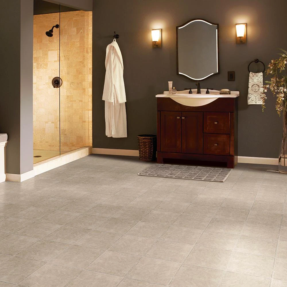 Armstrong Grouted Ceramic Pumice 12 In. X 12 In. Residential Peel And Stick Vinyl Tile Flooring (45 Sq. Ft. / Case) 2 Armstrong Grouted Ceramic Pumice 12 In. X 12 In. Residential Peel And Stick Vinyl Tile Flooring (45 Sq. Ft. / Case) - Image 2