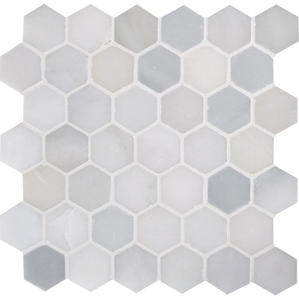 MSI Greecian White Hexagon 12 In. X 11.75 In. X 10mm Polished Marble Mesh-Mounted Mosaic Tile (9.8 Sq. Ft. / Case) 1 MSI Greecian White Hexagon 12 In. X 11.75 In. X 10mm Polished Marble Mesh-Mounted Mosaic Tile (9.8 Sq. Ft. / Case)