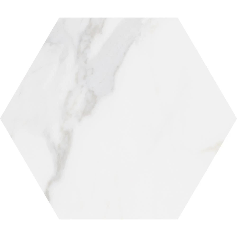 Toscana Carrara Hexagon 9 In. X 10 In. Matte Glazed Porcelain Floor And Wall Tile (8.06 Sq. Ft. / Case) 1 Toscana Carrara Hexagon 9 In. X 10 In. Matte Glazed Porcelain Floor And Wall Tile (8.06 Sq. Ft. / Case)