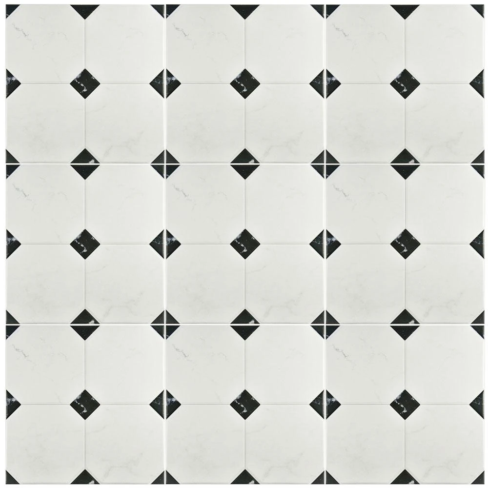 Merola Tile Betera Jet Blanco 13-1/8 In. X 13-1/8 In. Ceramic Floor And Wall Tile (11.18 Sq. Ft. / Case) 4 Merola Tile Betera Jet Blanco 13-1/8 In. X 13-1/8 In. Ceramic Floor And Wall Tile (11.18 Sq. Ft. / Case) - Image 4