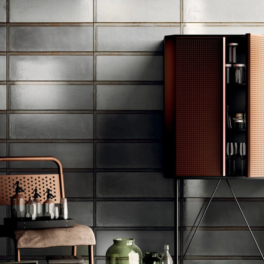 Turbine Industrial Glass Gray 4x12 Ceramic Wall Tile 2 Turbine Industrial Glass Gray 4x12 Ceramic Wall Tile - Image 2