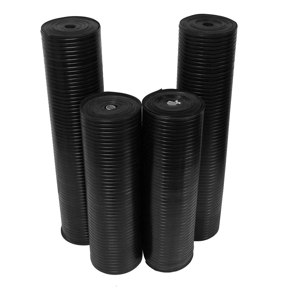 Rubber-Cal Corrugated Wide Rib 3 Ft. X 6 Ft. Black Rubber Flooring (18 Sq. Ft.) 4 Rubber-Cal Corrugated Wide Rib 3 Ft. X 6 Ft. Black Rubber Flooring (18 Sq. Ft.) - Image 4