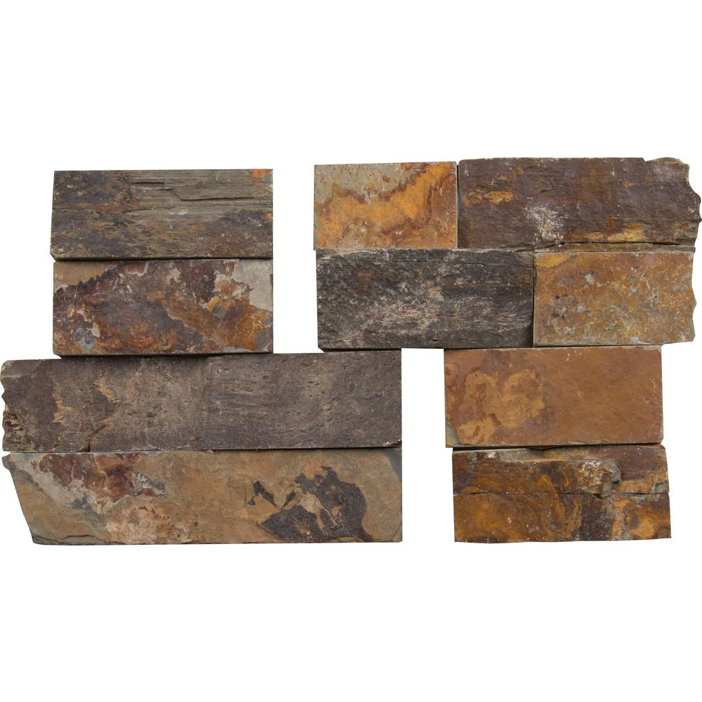 MSI California Gold Ledger Corner 6 In. X 6 In. Natural Slate Wall Tile (2 Sq. Ft. / Case) 3 MSI California Gold Ledger Corner 6 In. X 6 In. Natural Slate Wall Tile (2 Sq. Ft. / Case) - Image 3