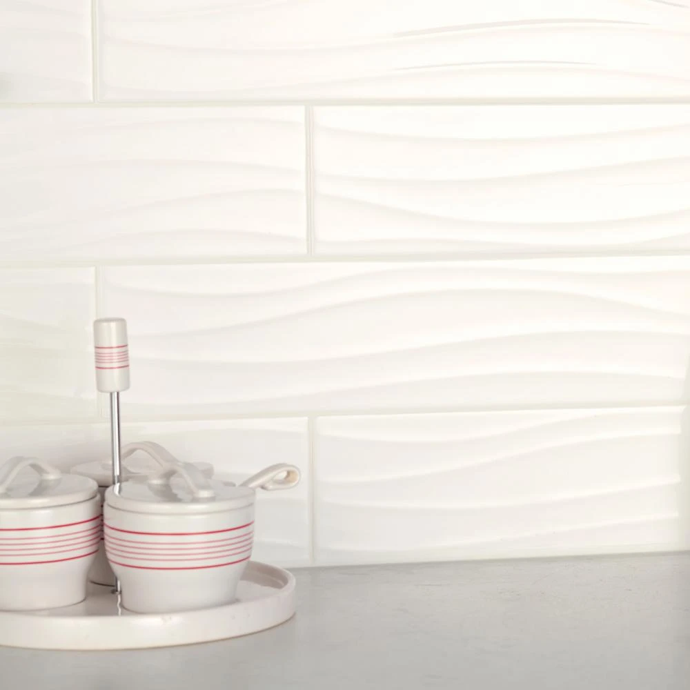 Daltile Restore Bright White 4 In. X 16 In. Ceramic Wavy Wall Tile (13.20 Sq. Ft. / Case) 5 Daltile Restore Bright White 4 In. X 16 In. Ceramic Wavy Wall Tile (13.20 Sq. Ft. / Case) - Image 5