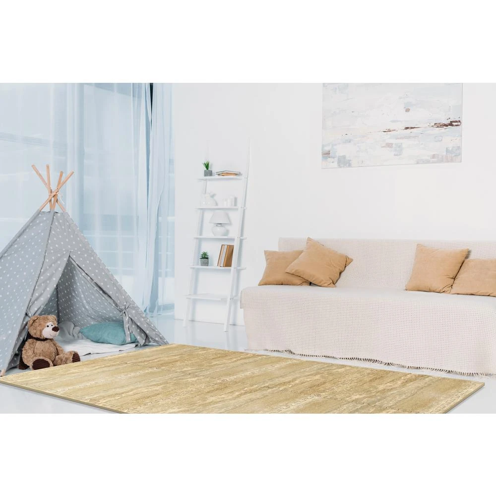 TrafficMASTER Brown/Travertine 24 In. X 24 In. X 0.47 In. Wood All Purpose Flooring (4-Pack) 5 TrafficMASTER Brown/Travertine 24 In. X 24 In. X 0.47 In. Wood All Purpose Flooring (4-Pack) - Image 5