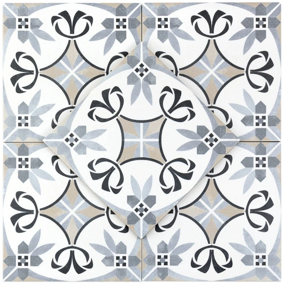 Royale Gray Encuastic 9x9 Glazed Porcelain Tile 5 Royale Gray Encuastic 9x9 Glazed Porcelain Tile - Image 5
