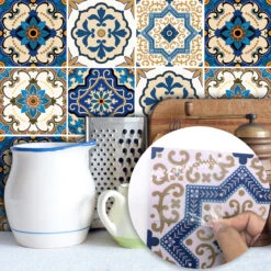 Goory 10 Pcs Moroccan Style Tile Sticker Backsplash Peel & Stick Kitchen Tile Decal, 8x8 Inches. -Floor Promotion Store c6565fef 0bd3 4ab4 a55d 46387309f89d.98038e86e77b2c47e5c8958e56f652e6 1800x1800