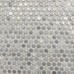 Merola Tile Hudson Penny Round Grey Eye 12 In. X 12 In. Porcelain Mosaic Tile (10.74 Sq. Ft. / Case)
