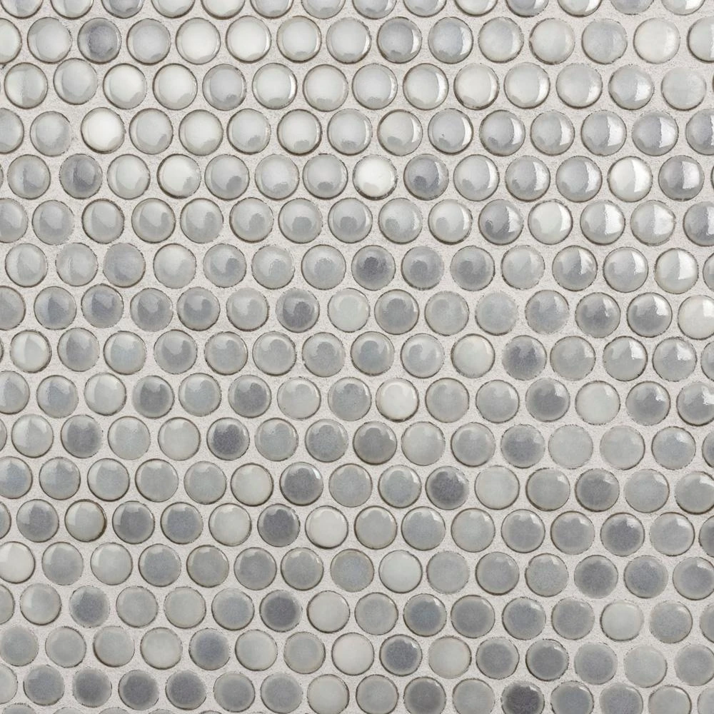 Merola Tile Hudson Penny Round Grey Eye 12 In. X 12 In. Porcelain Mosaic Tile (10.74 Sq. Ft. / Case) 1 Merola Tile Hudson Penny Round Grey Eye 12 In. X 12 In. Porcelain Mosaic Tile (10.74 Sq. Ft. / Case)