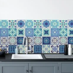 Walplus Peel And Stick Wall Tile Sticker Kitchen Bathroom Backsplash Splashback Tile Paint Stick On Tile Daliah Blue And Turquoise Mediterranean -Floor Promotion Store c982bb35 c8f0 42f6 ba89 d4a29f8e642c.ca461c0b87717689403f8ed94082dba4 1800x1800