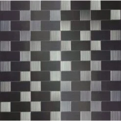 Instant Mosaic 12 In. X 12 In. X 6 Mm Peel And Stick Brushed Stainless Metal Wall Tile