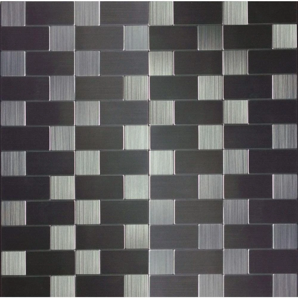 Instant Mosaic 12 In. X 12 In. X 6 Mm Peel And Stick Brushed Stainless Metal Wall Tile 1 Instant Mosaic 12 In. X 12 In. X 6 Mm Peel And Stick Brushed Stainless Metal Wall Tile