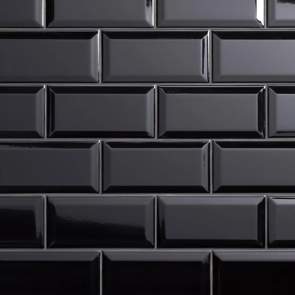 Merola Tile Crown Heights Beveled 3 In. X 6 In. Matte Black Ceramic Wall Tile (6.03 Sq. Ft. /Case) 9 Merola Tile Crown Heights Beveled 3 In. X 6 In. Matte Black Ceramic Wall Tile (6.03 Sq. Ft. /Case) - Image 9