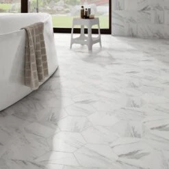Merola Tile Eterno Carrara Hex 8-5/8 In. X 9-7/8 In. Porcelain Floor And Wall Tile (11.56 Sq. Ft. / Case) 12 Merola Tile Eterno Carrara Hex 8-5/8 In. X 9-7/8 In. Porcelain Floor And Wall Tile (11.56 Sq. Ft. / Case) -Floor Promotion Store ce4d2bac3abd5603aa8761f68787f58a 1800x1800