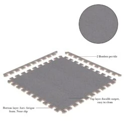 24" X 24" Gray Foam Mat Interlocking Floor Tiles With EVA Foam Padding For Exercise, Playroom, Garage, Basement Flooring -Floor Promotion Store d0ee6bdfc6561e21ef4d760f4145cbed 1800x1800