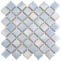 Merola Tile Hudson Tangier Frost Blue 12 In. X 12 In. Porcelain Mosaic Tile (10.96 Sq. Ft. / Case)