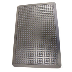 Rubber-Cal "Bubble-Top" Anti-Fatigue Floor Mat - 5/8 In X 2 Ft X 3 Ft Rubber Floor Mat - Black Borders