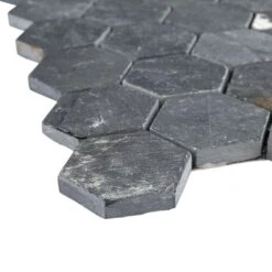 Merola Tile Crag Hexagon Black 11-1/8 In. X 11-1/8 In. X 8 Mm Slate Mosaic Tile -Floor Promotion Store d4d2b5fc1d52cea14ddb2d8b989f5490 1800x1800