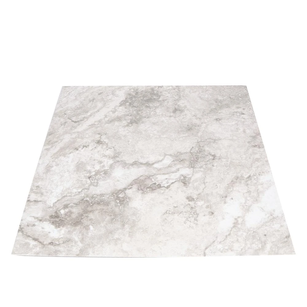 TrafficMASTER Groutable 18 In. X 18 In. White And Grey Travertine Peel And Stick Vinyl Tile (36 Sq. Ft. / Case) 5 TrafficMASTER Groutable 18 In. X 18 In. White And Grey Travertine Peel And Stick Vinyl Tile (36 Sq. Ft. / Case) - Image 5