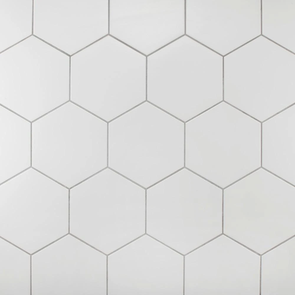Merola Tile Textile Hex White 8-5/8 In. X 9-7/8 In. Porcelain Floor And Wall Tile (11.56 Sq. Ft. / Case) 9 Merola Tile Textile Hex White 8-5/8 In. X 9-7/8 In. Porcelain Floor And Wall Tile (11.56 Sq. Ft. / Case) - Image 9