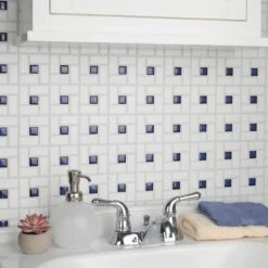 Merola Tile Spiral Blue And White 12-1/2 In. X 12-1/2 In. X 6 Mm Porcelain Mosaic Tile (11.07 Sq. Ft. / Case) 27 Merola Tile Spiral Blue And White 12-1/2 In. X 12-1/2 In. X 6 Mm Porcelain Mosaic Tile (11.07 Sq. Ft. / Case) -Floor Promotion Store d6e924e016ea8f56625947431348112a 1800x1800