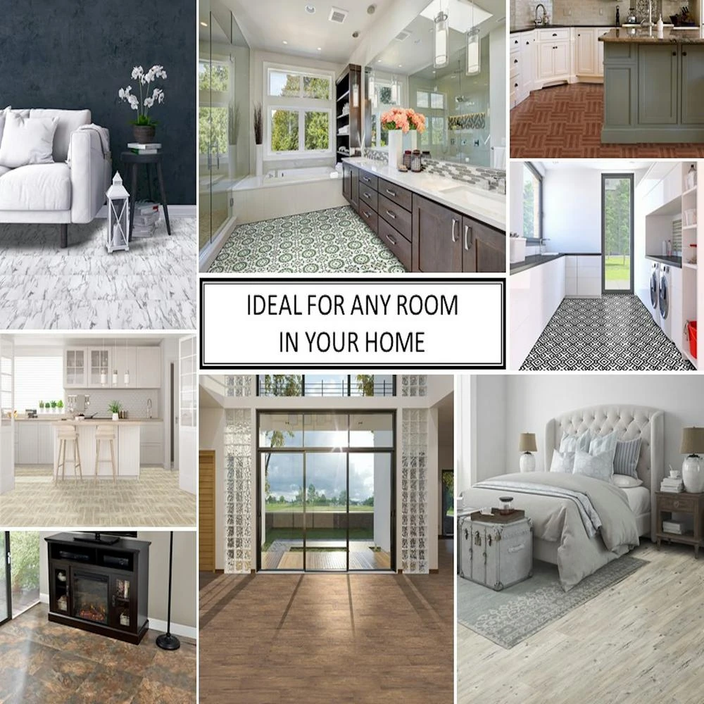 ACHIM Sterling Classic White Stone 12 In. X 12 In. Peel And Stick Vinyl Tile (20 Sq. Ft. / Case) 8 ACHIM Sterling Classic White Stone 12 In. X 12 In. Peel And Stick Vinyl Tile (20 Sq. Ft. / Case) - Image 8