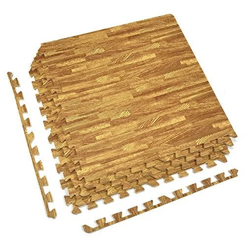 Sorbus Wood Grain Floor Mats Foam Interlocking Mats Tile 3/8-Inch Thick Flooring Wood Mat Tiles Borders - Home Office Playroom Basement Trade Show 4 Sorbus Wood Grain Floor Mats Foam Interlocking Mats Tile 3/8-Inch Thick Flooring Wood Mat Tiles Borders - Home Office Playroom Basement Trade Show - Image 4