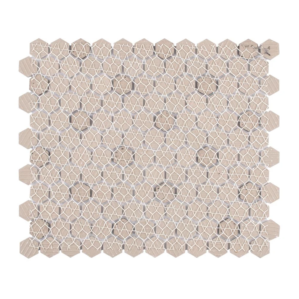 Merola Tile Madison Hex Matte 11-7/8 In. X 10-1/4 In. X 6mm Cool White With Black Dot Porcelain Mosaic Tile 9 Merola Tile Madison Hex Matte 11-7/8 In. X 10-1/4 In. X 6mm Cool White With Black Dot Porcelain Mosaic Tile - Image 9