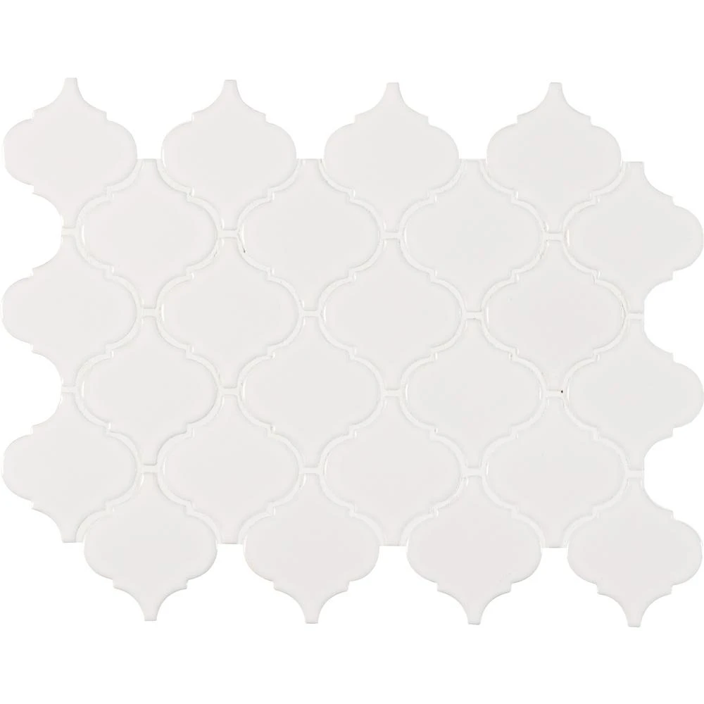 MSI Retro Bianco Arabesque 10.63 In. X 8.84 In. X 6mm Matte Porcelain Mesh-Mounted Mosaic Tile (10.95 Sq. Ft. / Case) 1 MSI Retro Bianco Arabesque 10.63 In. X 8.84 In. X 6mm Matte Porcelain Mesh-Mounted Mosaic Tile (10.95 Sq. Ft. / Case)