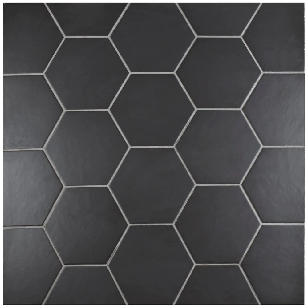 Merola Tile Hexatile Matte Nero 7 In. X 8 In. Porcelain Floor And Wall Tile (7.67 Sq. Ft./case) 6 Merola Tile Hexatile Matte Nero 7 In. X 8 In. Porcelain Floor And Wall Tile (7.67 Sq. Ft./case) - Image 6