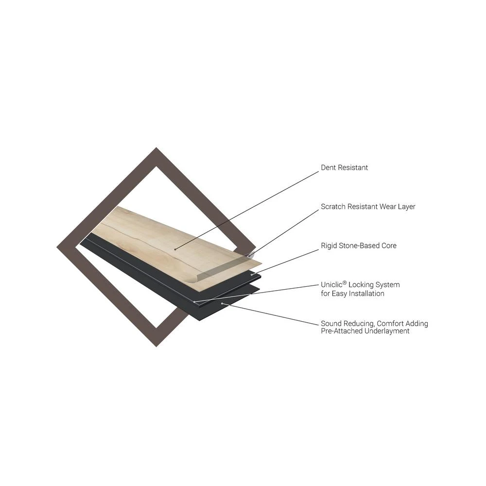 Home Decorators Collection Almond Truffle Maple 7 In. X 42 In. Rigid Core Luxury Vinyl Plank Flooring (20.8 Sq. Ft. / Case) 3 Home Decorators Collection Almond Truffle Maple 7 In. X 42 In. Rigid Core Luxury Vinyl Plank Flooring (20.8 Sq. Ft. / Case) - Image 3