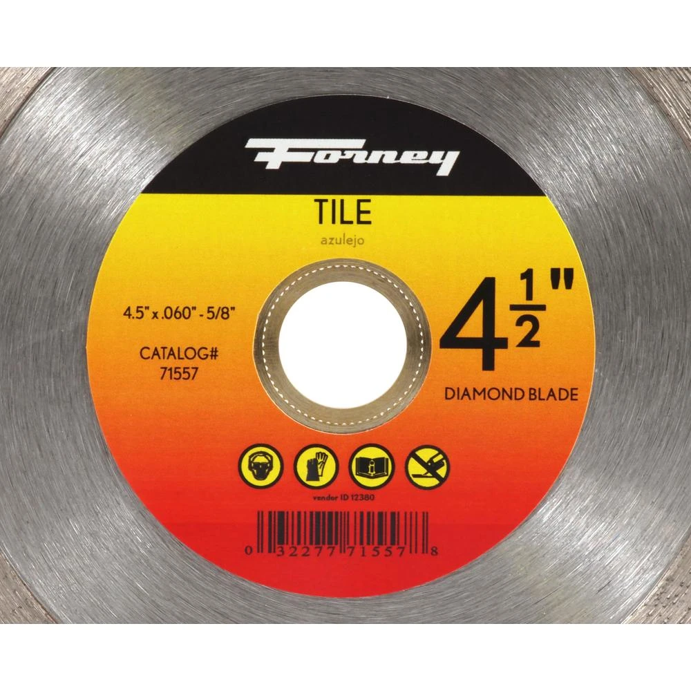 Forney 4-1/2 In. Continuous Rim Diamond Tile-Cutting Blade 3 Forney 4-1/2 In. Continuous Rim Diamond Tile-Cutting Blade - Image 3