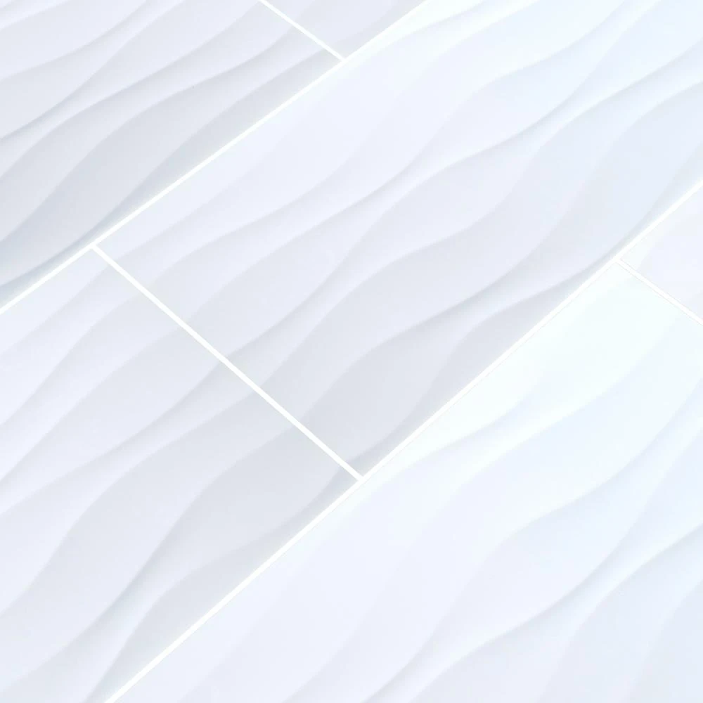 MSI Dymo Wavy White 12 In. X 24 In. Glossy Ceramic Wall Tile (16 Sq. Ft./case) 4 MSI Dymo Wavy White 12 In. X 24 In. Glossy Ceramic Wall Tile (16 Sq. Ft./case) - Image 4