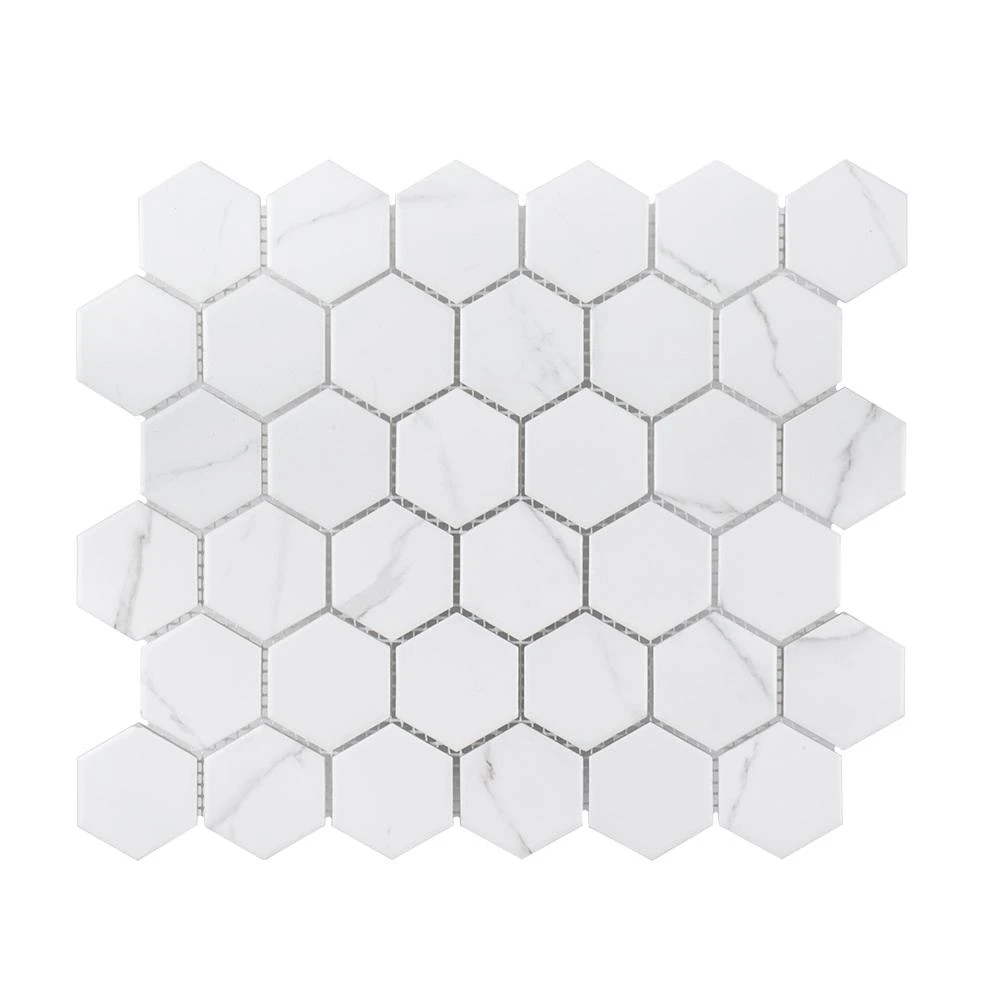 Jeffrey Court Whisper Valley White 11 In. X 12.687 In. X 6 Mm Hexagon Matte Porcelain Wall And Floor Mosaic Tile 1 Jeffrey Court Whisper Valley White 11 In. X 12.687 In. X 6 Mm Hexagon Matte Porcelain Wall And Floor Mosaic Tile