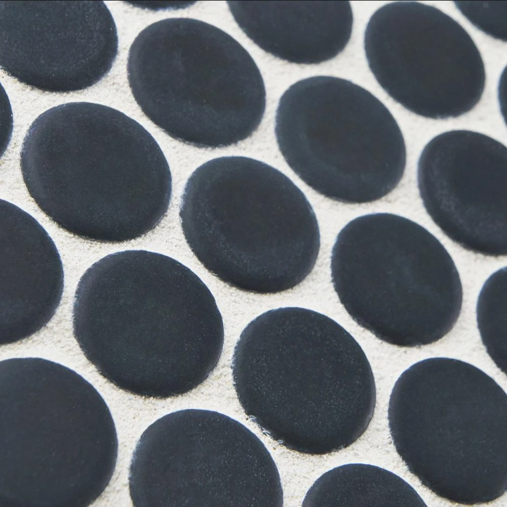 Merola Tile Hudson Penny Round Matte Black 12 In. X 12-5/8 In. X 5 Mm Porcelain Mosaic Tile (10.74 Sq. Ft. / Case) 5 Merola Tile Hudson Penny Round Matte Black 12 In. X 12-5/8 In. X 5 Mm Porcelain Mosaic Tile (10.74 Sq. Ft. / Case) - Image 5