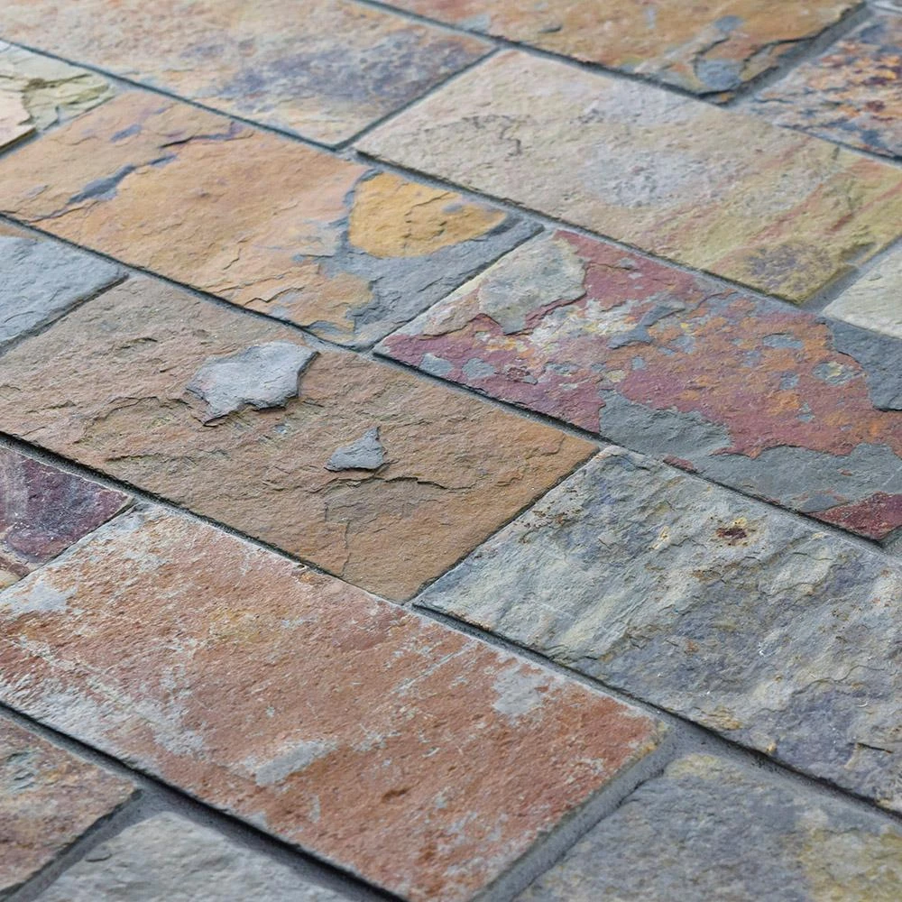 Merola Tile Crag Subway Sunset 11-3/4 In. X 11-3/4 In. X 10 Mm Slate Mosaic Tile 6 Merola Tile Crag Subway Sunset 11-3/4 In. X 11-3/4 In. X 10 Mm Slate Mosaic Tile - Image 6