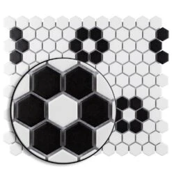 Merola Tile Metro Hex Matte White With Flower 10-1/4 In. X 11-3/4 In. X 6mm Porcelain Mosaic Tile (8.56 Sq. Ft. / Case) 17 Merola Tile Metro Hex Matte White With Flower 10-1/4 In. X 11-3/4 In. X 6mm Porcelain Mosaic Tile (8.56 Sq. Ft. / Case) -Floor Promotion Store eb4bd799e8e29dababd312694feba5a1 1800x1800