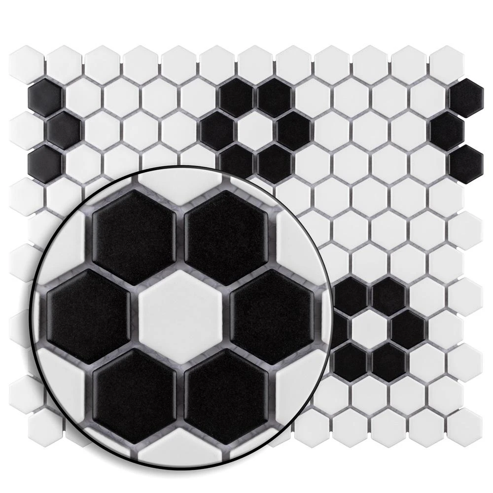 Merola Tile Metro Hex Matte White With Flower 10-1/4 In. X 11-3/4 In. X 6mm Porcelain Mosaic Tile (8.56 Sq. Ft. / Case) 6 Merola Tile Metro Hex Matte White With Flower 10-1/4 In. X 11-3/4 In. X 6mm Porcelain Mosaic Tile (8.56 Sq. Ft. / Case) - Image 6