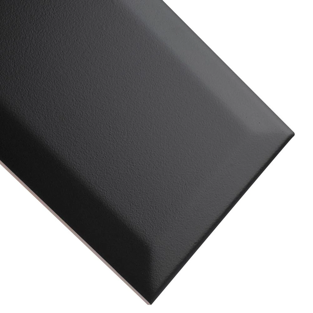 Merola Tile Crown Heights Beveled 3 In. X 6 In. Matte Black Ceramic Wall Tile (6.03 Sq. Ft. /Case) 4 Merola Tile Crown Heights Beveled 3 In. X 6 In. Matte Black Ceramic Wall Tile (6.03 Sq. Ft. /Case) - Image 4