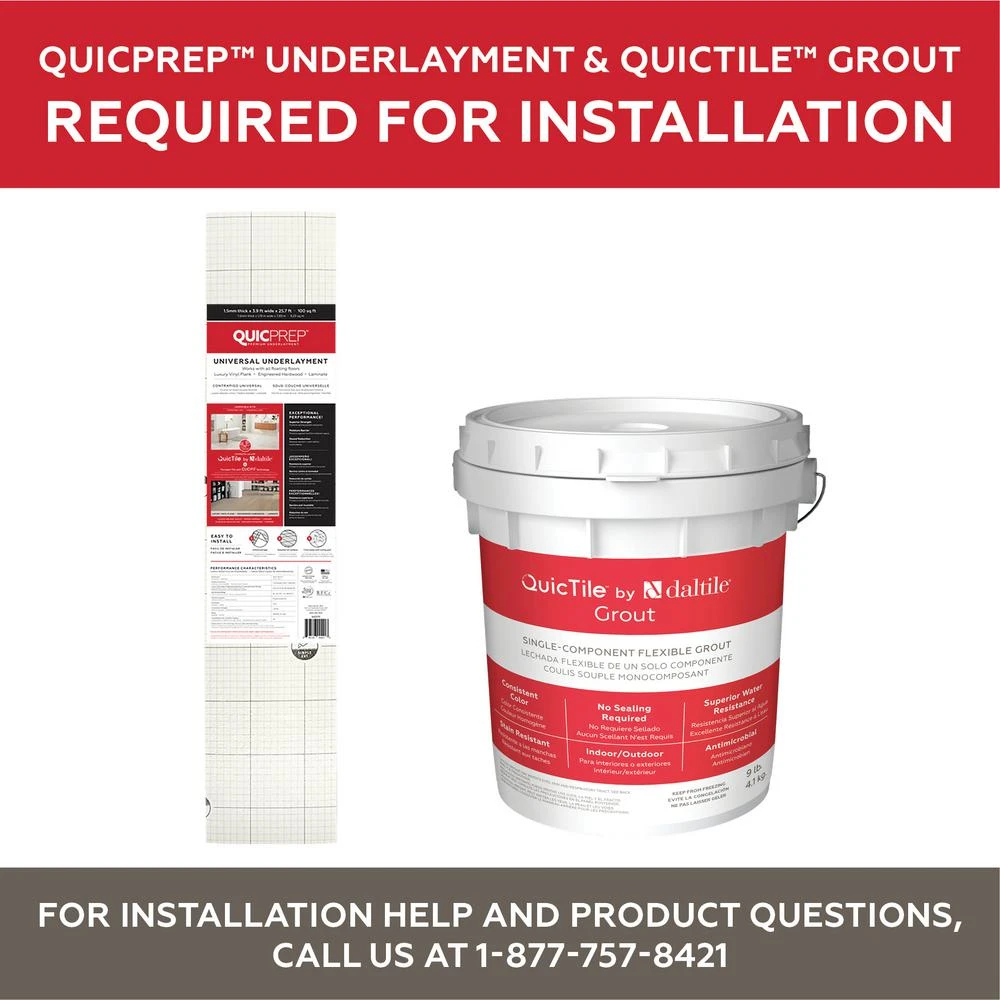 Daltile QuicTile 12 In. X 24 In. Enchanting Marble Matte Porcelain Locking Floor Tile (9.6 Sq. Ft. / Case) 3 Daltile QuicTile 12 In. X 24 In. Enchanting Marble Matte Porcelain Locking Floor Tile (9.6 Sq. Ft. / Case) - Image 3