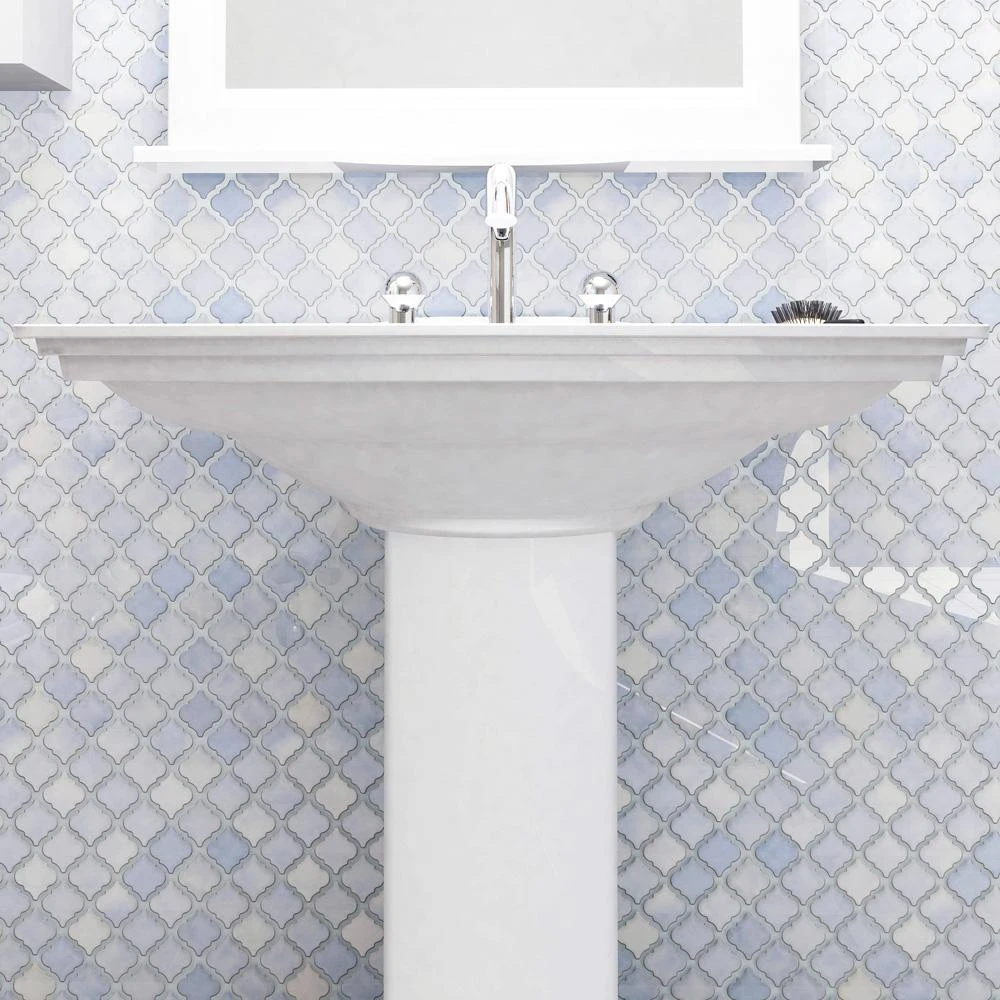 Merola Tile Hudson Tangier Frost Blue 12 In. X 12 In. Porcelain Mosaic Tile (10.96 Sq. Ft. / Case) 2 Merola Tile Hudson Tangier Frost Blue 12 In. X 12 In. Porcelain Mosaic Tile (10.96 Sq. Ft. / Case) - Image 2