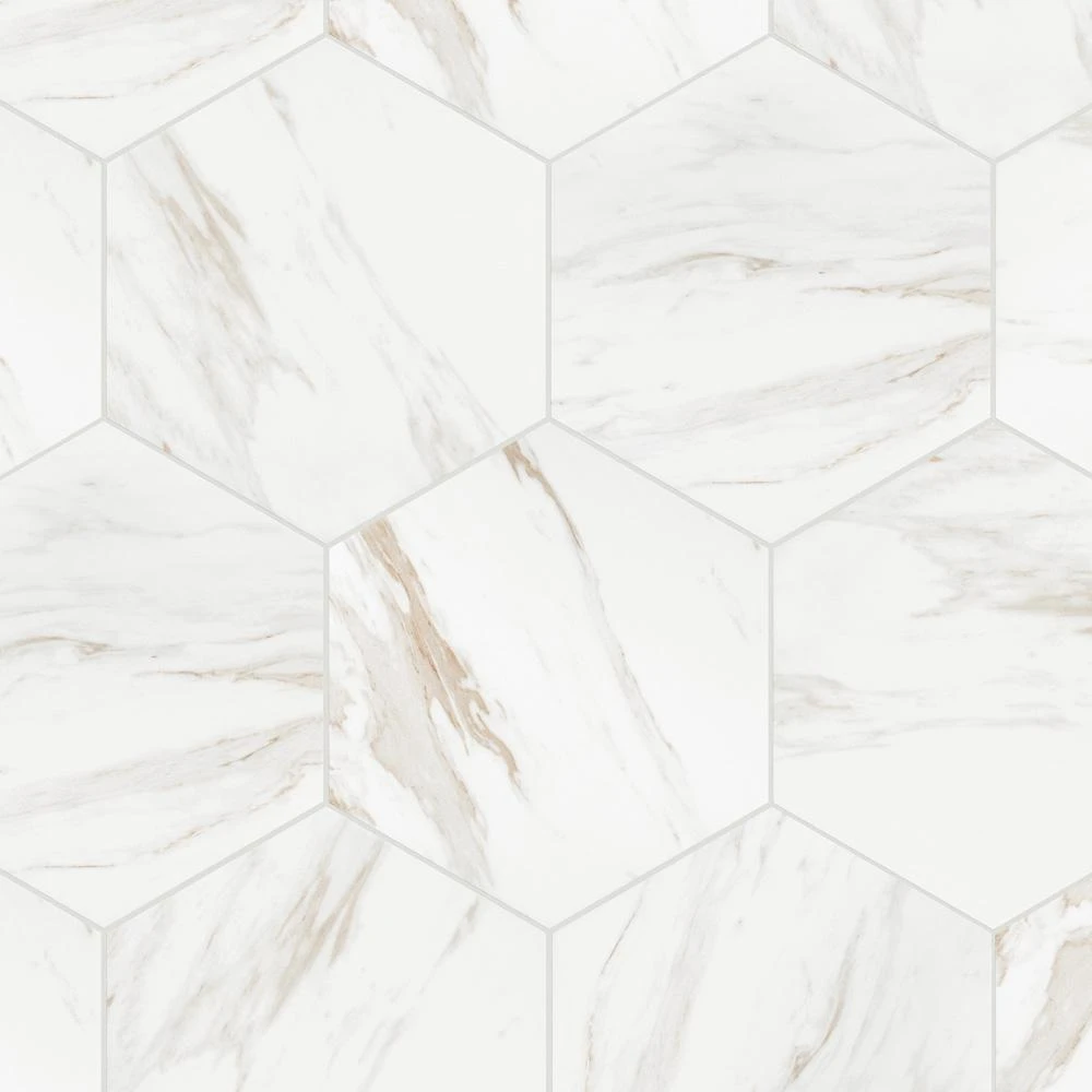 Merola Tile Eterno Carrara Hex 8-5/8 In. X 9-7/8 In. Porcelain Floor And Wall Tile (11.56 Sq. Ft. / Case) 8 Merola Tile Eterno Carrara Hex 8-5/8 In. X 9-7/8 In. Porcelain Floor And Wall Tile (11.56 Sq. Ft. / Case) - Image 8