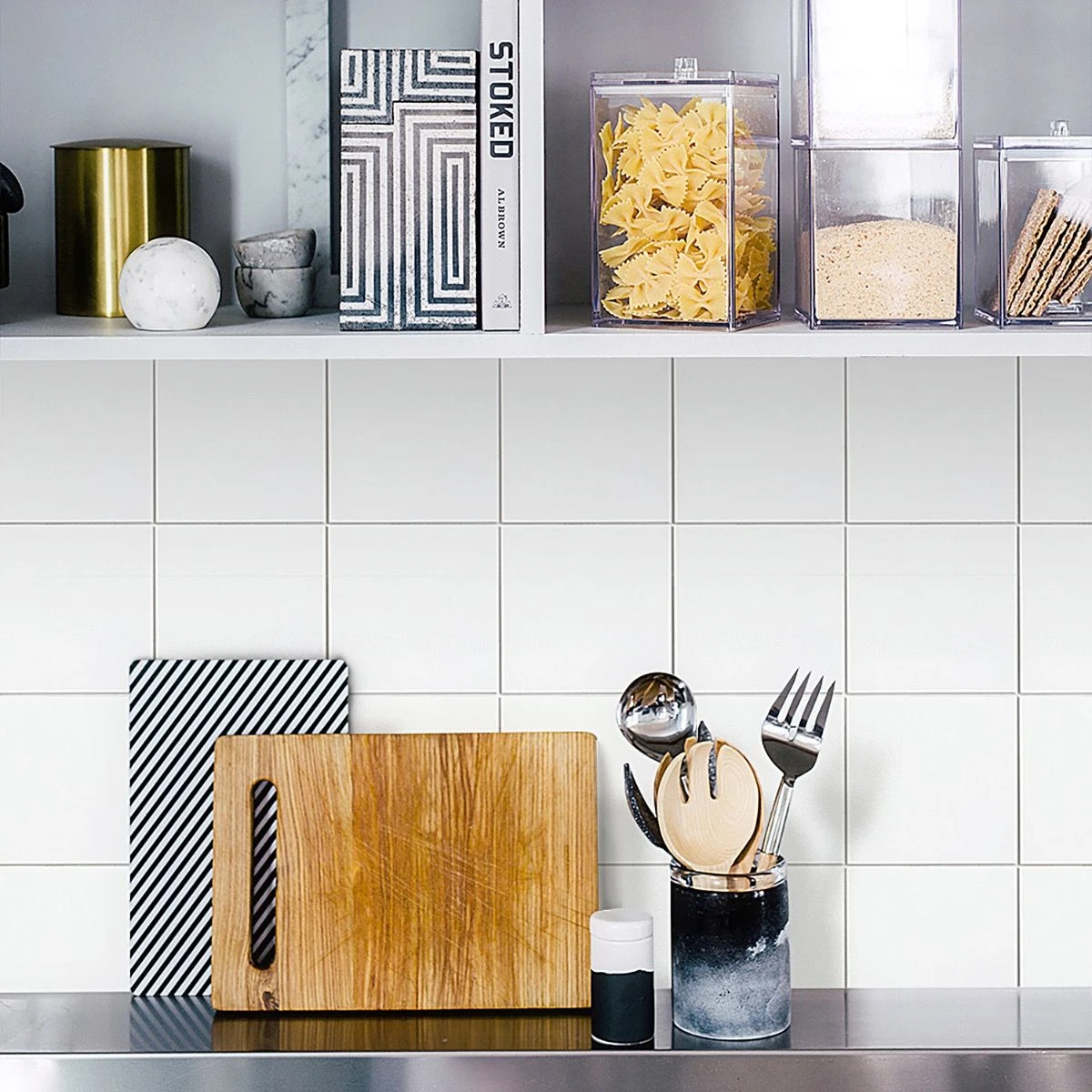 Bond Tile Easy Luxe Square White 12 In. X 12 In. SPC Peel And Stick Tile (1 Sq. Ft. / Sheet) 2 Bond Tile Easy Luxe Square White 12 In. X 12 In. SPC Peel And Stick Tile (1 Sq. Ft. / Sheet) - Image 2