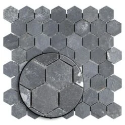 Merola Tile Crag Hexagon Black 11-1/8 In. X 11-1/8 In. X 8 Mm Slate Mosaic Tile -Floor Promotion Store f79f175e6864c46f4d24d3f41f52b003 1800x1800
