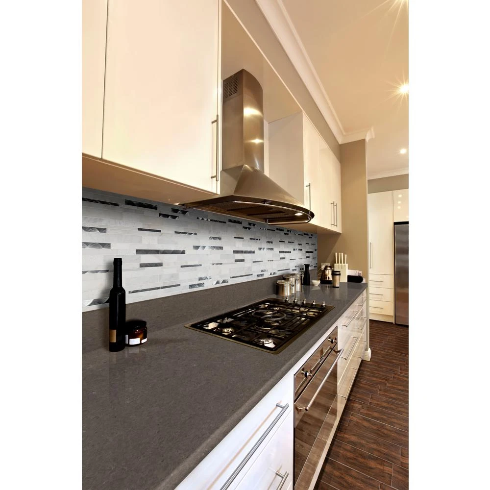 MSI Moderno Blanco Interlocking 12 In. X 18 In. X 8 Mm Metal Stone Blend Mesh-Mounted Mosaic Tile (15 Sq. Ft. / Case) 2 MSI Moderno Blanco Interlocking 12 In. X 18 In. X 8 Mm Metal Stone Blend Mesh-Mounted Mosaic Tile (15 Sq. Ft. / Case) - Image 2