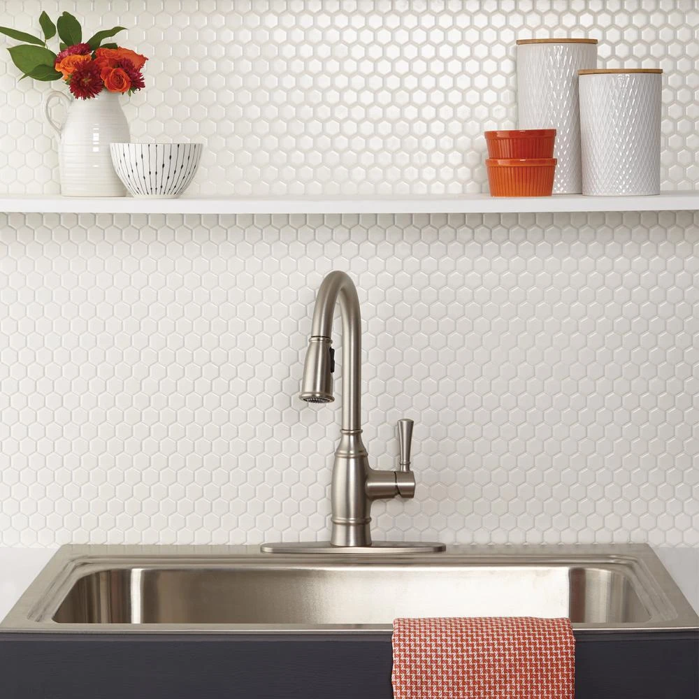 Daltile Premier Accents Powder White Hexagon 10 In. X 12 In. X 4 Mm Porcelain Mosaic Floor And Wall Tile (0.84 Sq. Ft. / Piece) 2 Daltile Premier Accents Powder White Hexagon 10 In. X 12 In. X 4 Mm Porcelain Mosaic Floor And Wall Tile (0.84 Sq. Ft. / Piece) - Image 2